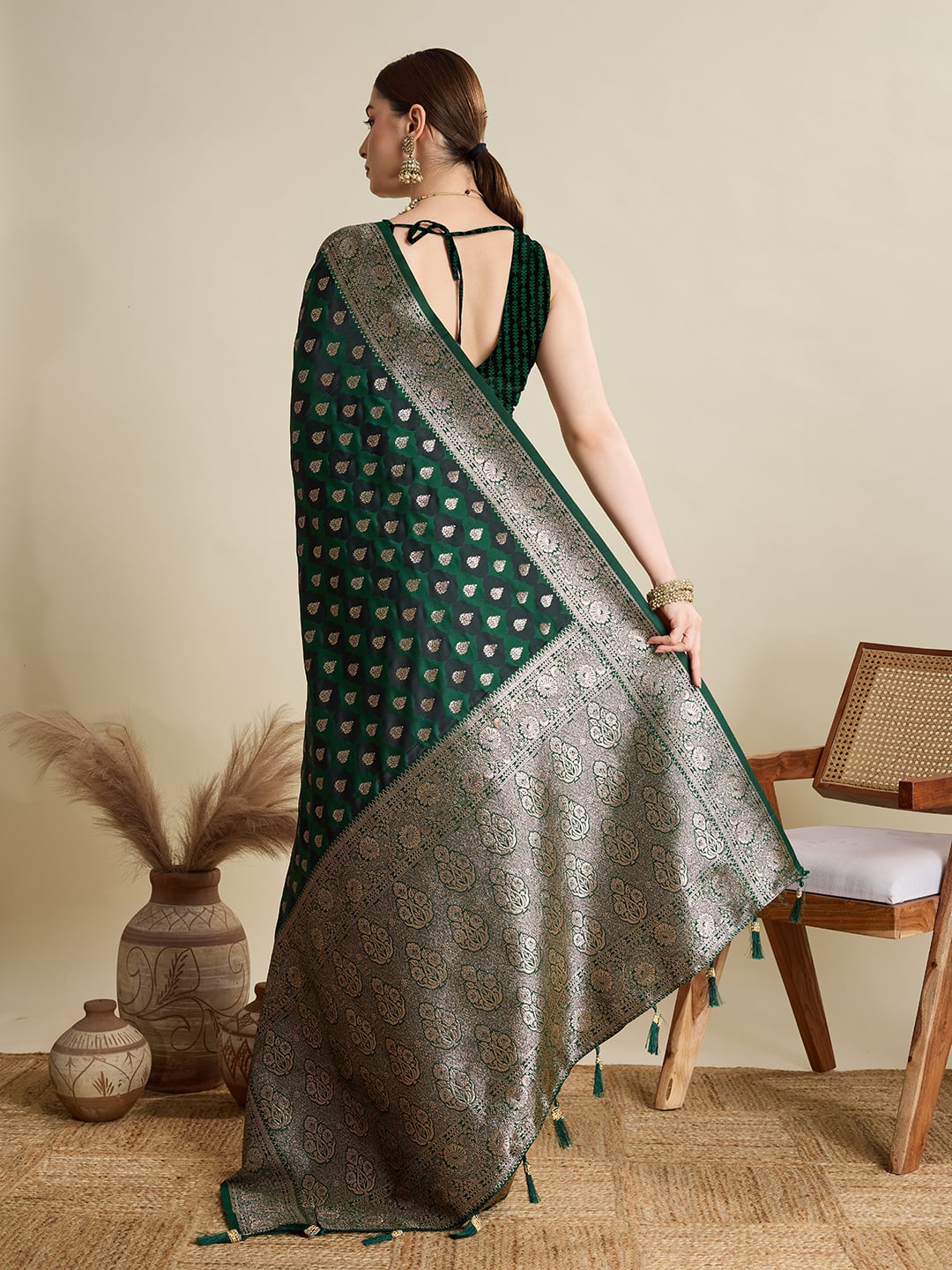 Emerald Green Soft Silk Saree